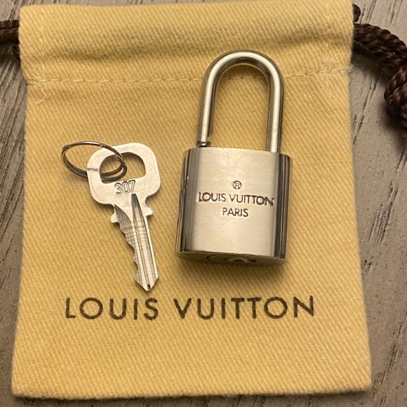 Authentic Louis Vuitton Silver padlock & key set #307 - Picture 3 of 11